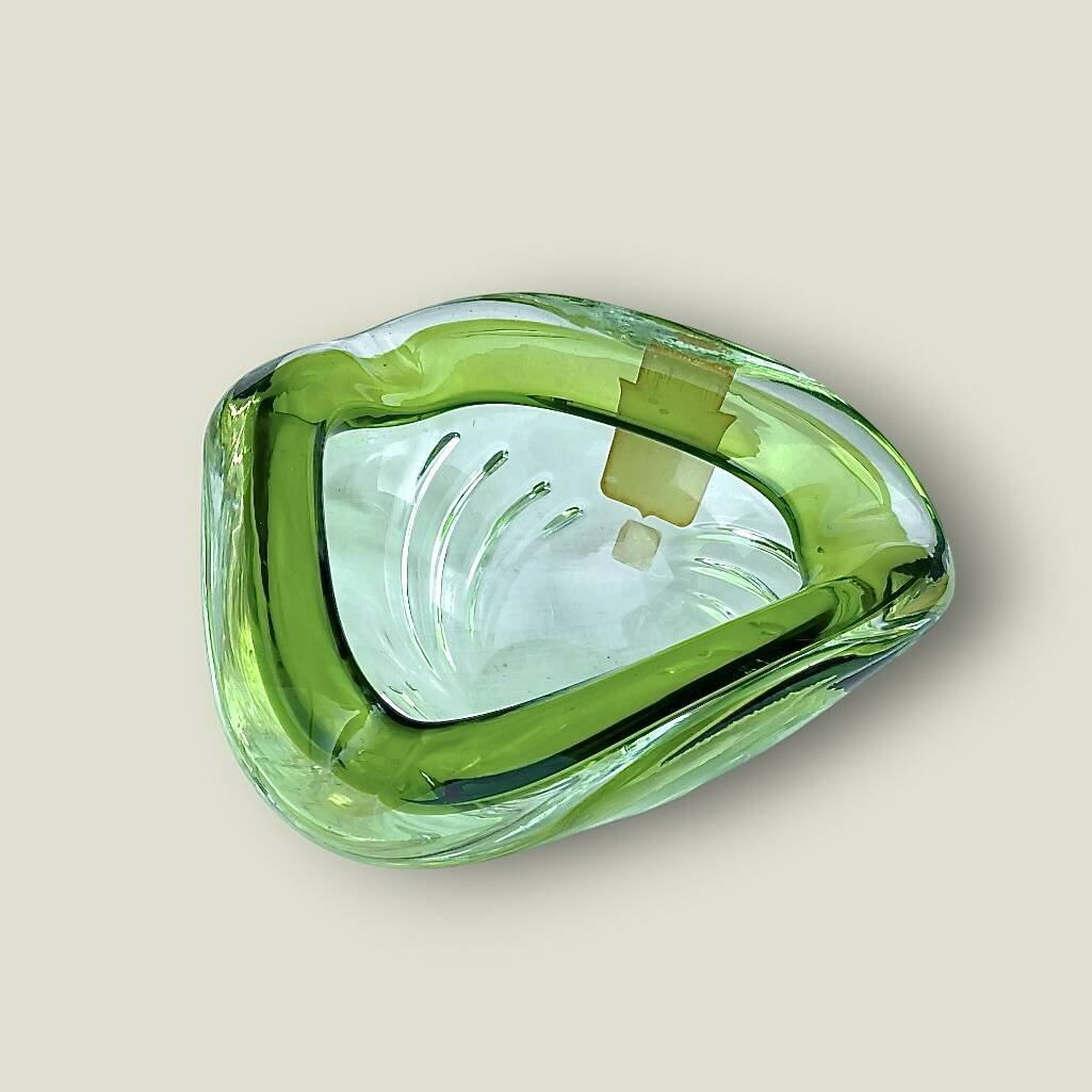 Ashtray / pocket tray Murano F.lli Toso “Chambord” green, 1960s