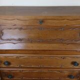Louis XV Baroque scriban chest of drawers in solid wood, 20th century