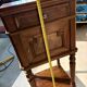 Antique bedside table in solid wood, turned base