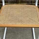 Cesca chair b32 model in white and wood by Marcel Breuer
