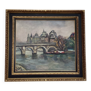 Tableau russe signé Huile sur toile dimension : hauteur -57cm-largeur -64c—