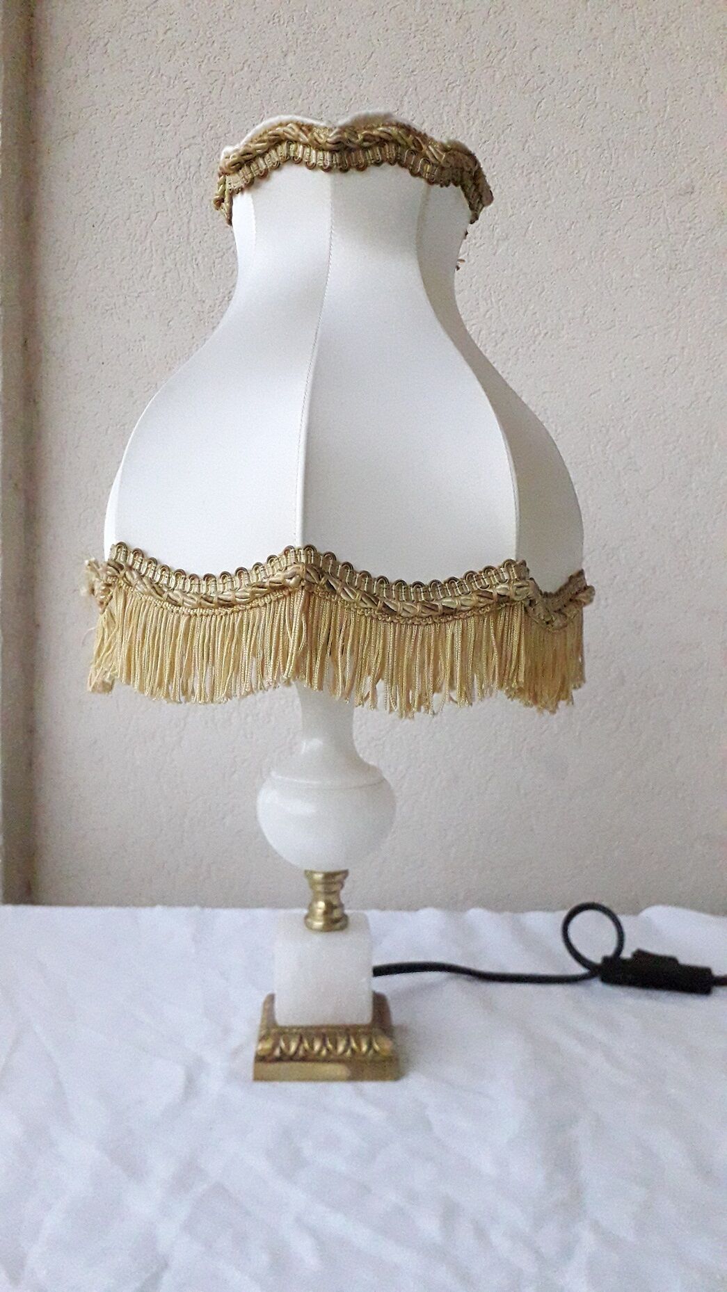 Marble and brass lamp