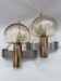 Pair of mid-century modern italian glass and metal wall lights