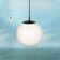 Large XL space ball lamp, minimalist globe pendant Raak 1970s.
