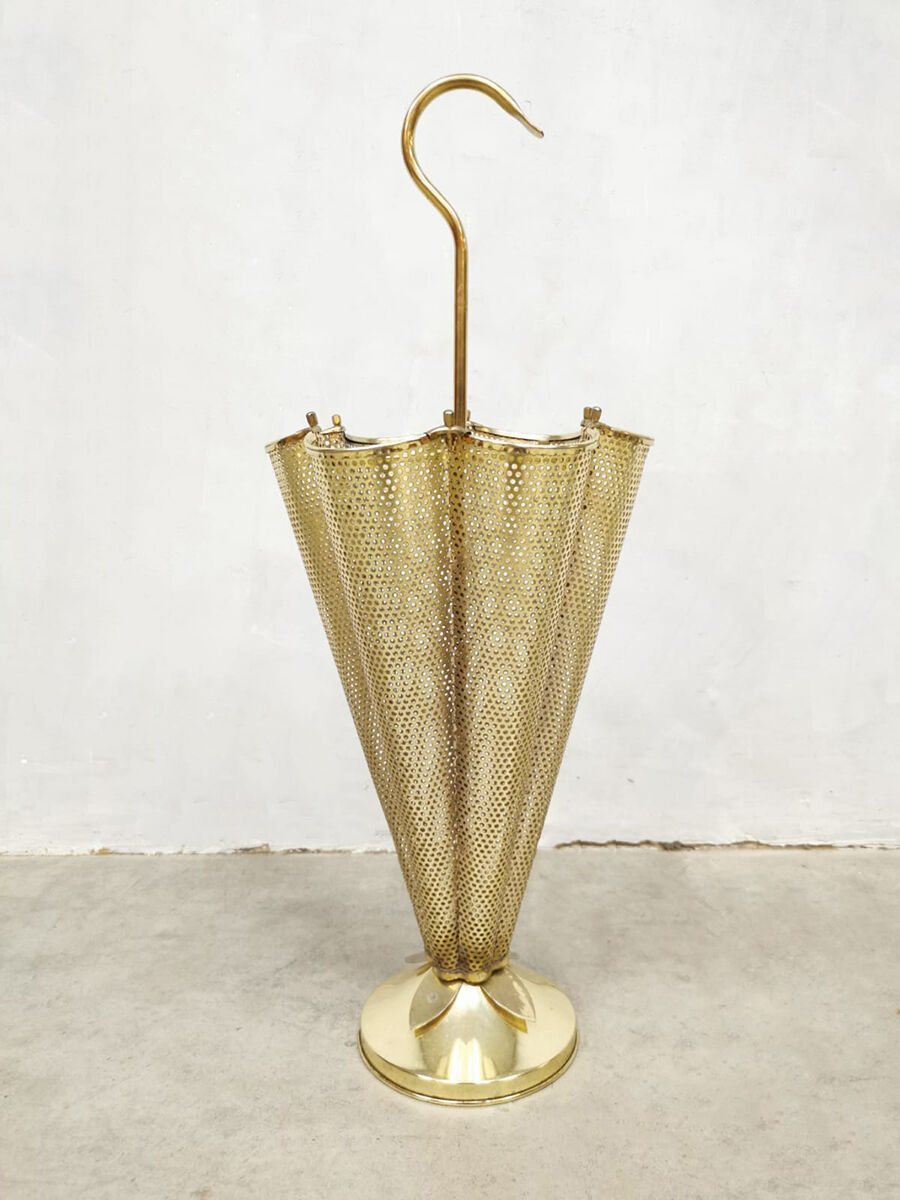Midcentury brass umbrella stand 70's
