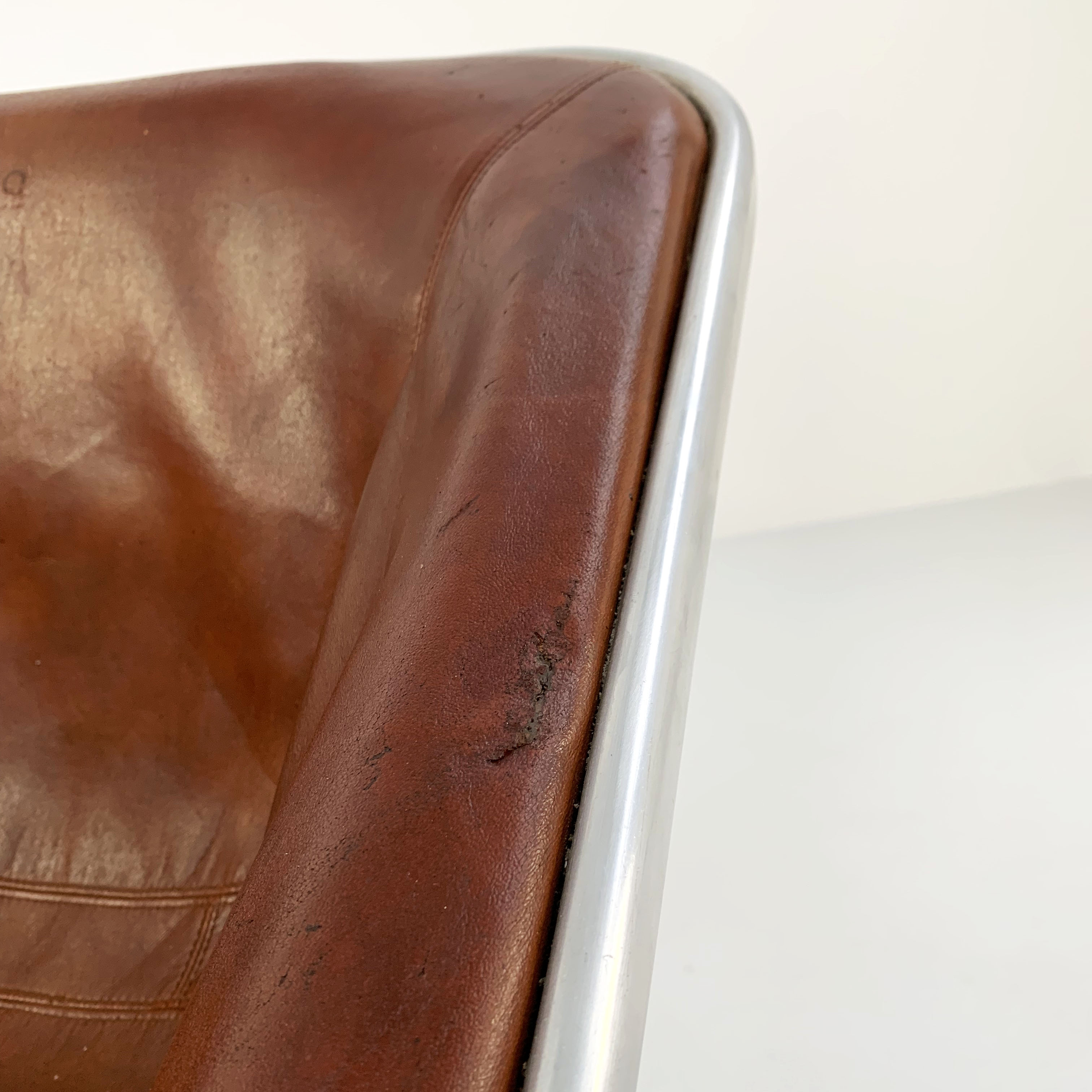 Plona camel leather chair by Giancarlo Piretti for Anonima Castelli, 1970