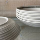 Set of 6 soup plates with thistles