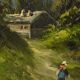 Oil on canvas "Mountain Landscape", signed C. Lion – Late 19th century