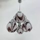 XL Italian purple and white Murano glass swirl chandelier, 1970s