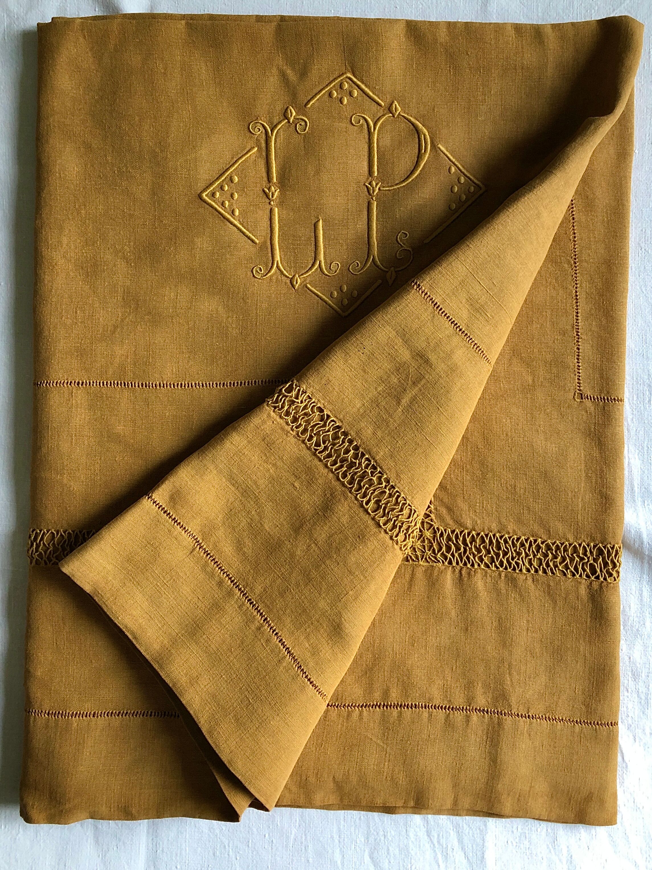 Ancient drap in pure lin washed vermeil