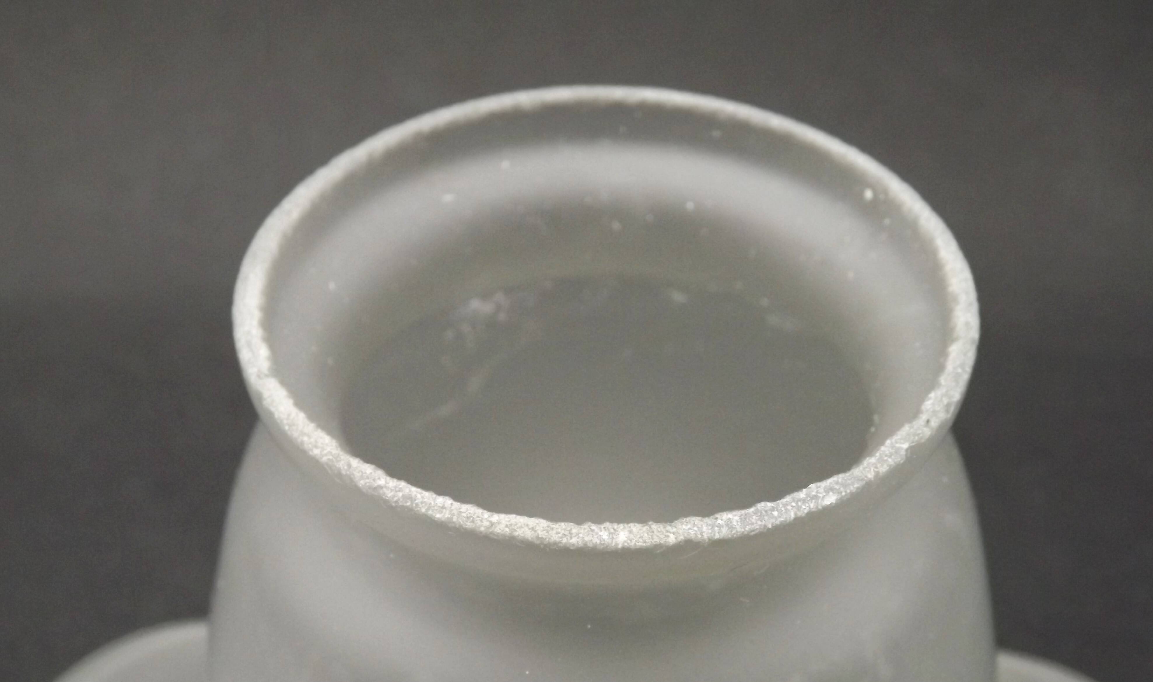 Set of 2 French Mid-Century Frilled White Glass Chandelier Shades