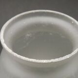 Set of 2 French Mid-Century Frilled White Glass Chandelier Shades