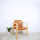 Fauteuil en cuir et en bois 1990