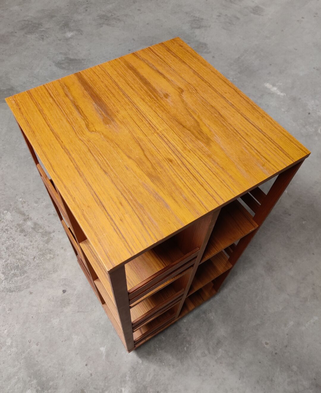 Vintage Scandinavian rotating bookcase