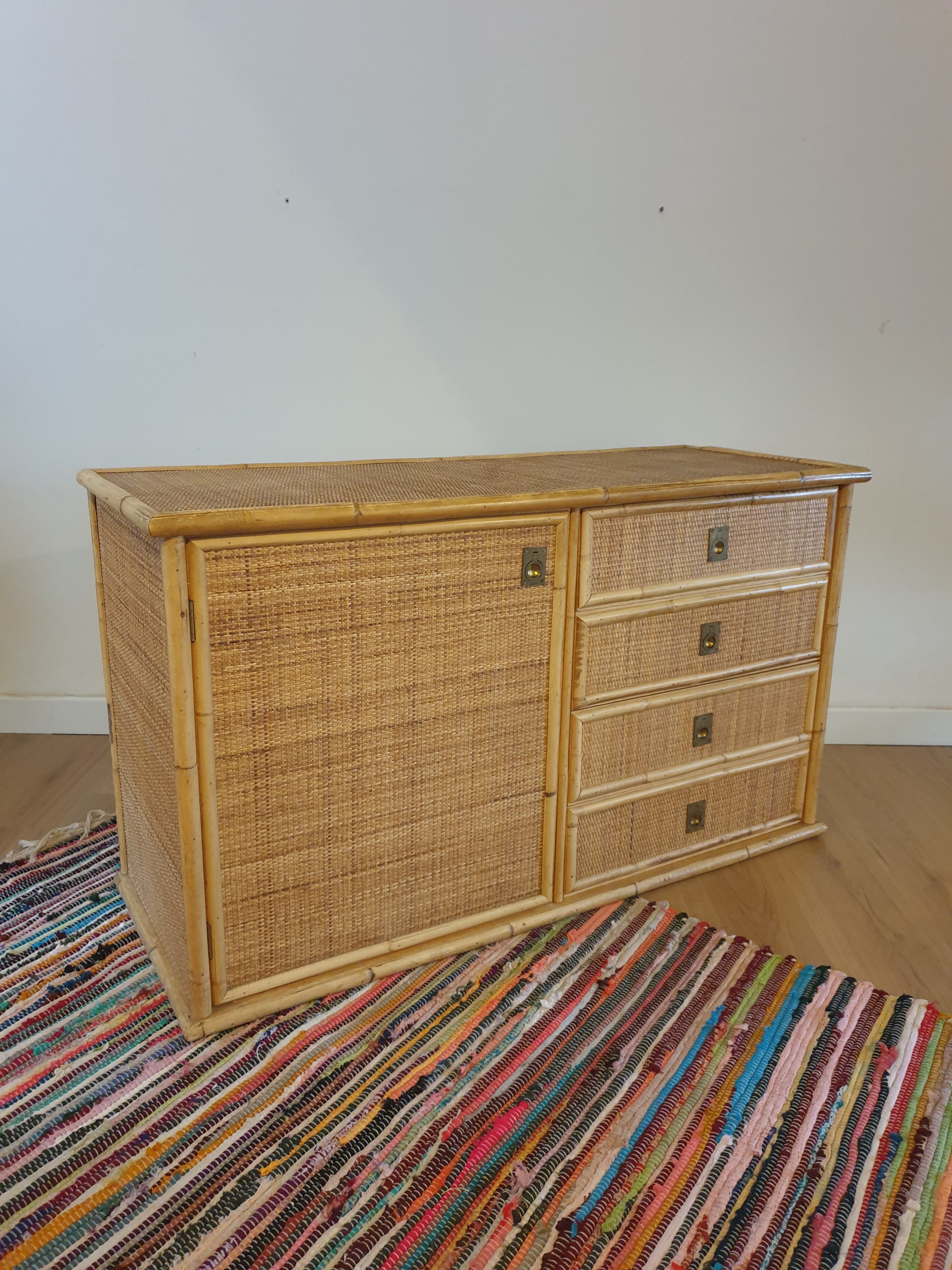 Rattan sideboard by Dal Vera