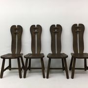 Set of 4 Belgian Brutalist Dining Chairs from De Puydt, 1970’s