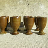 Huit verres à pied en grès vintage