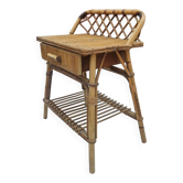 1960s rattan bedside table
