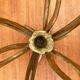 Vintage brutalist floral metal candlestick