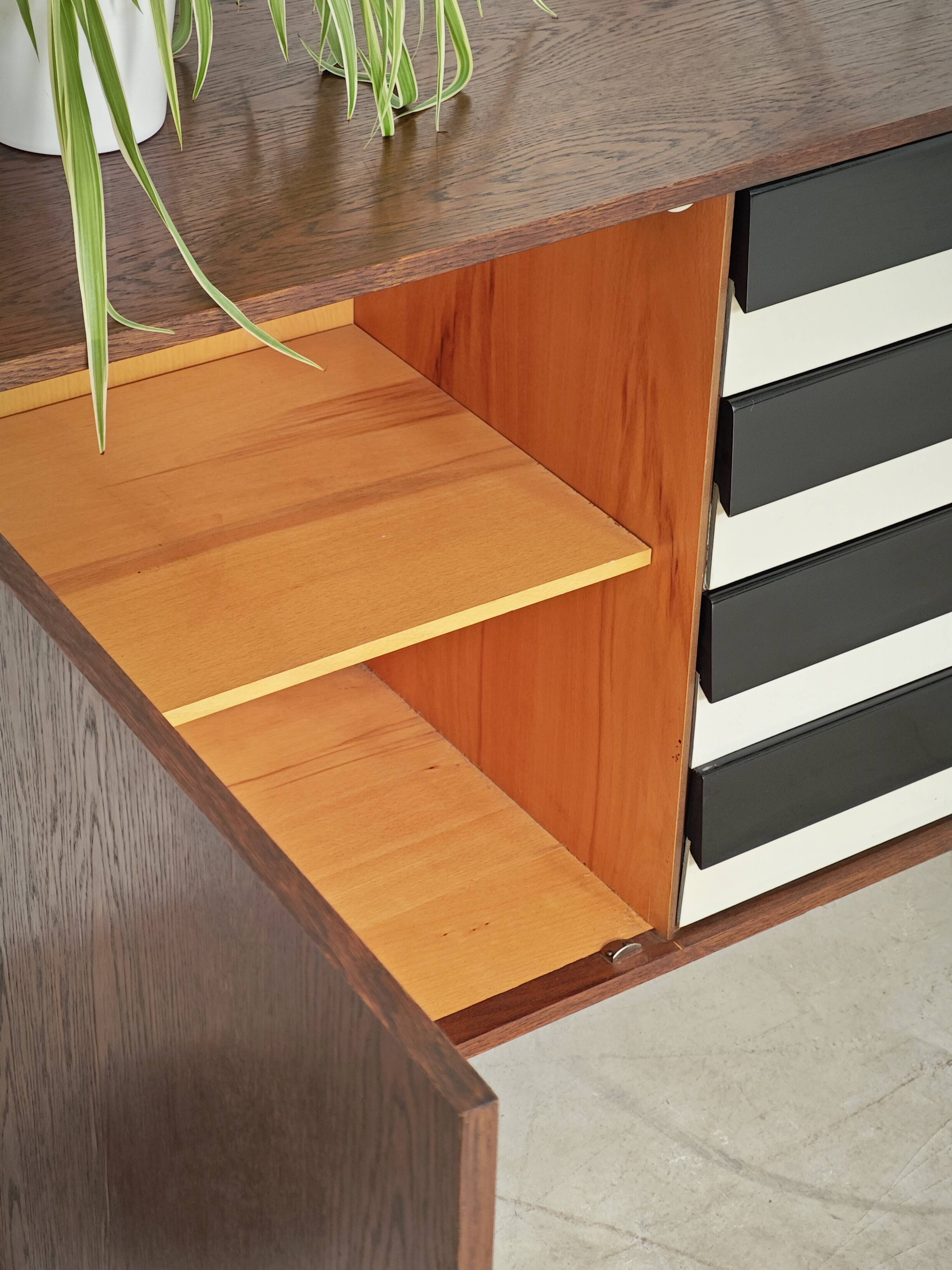 U 458 black and white sideboard by Jiri Jiroutek for Interier Praha, 1960