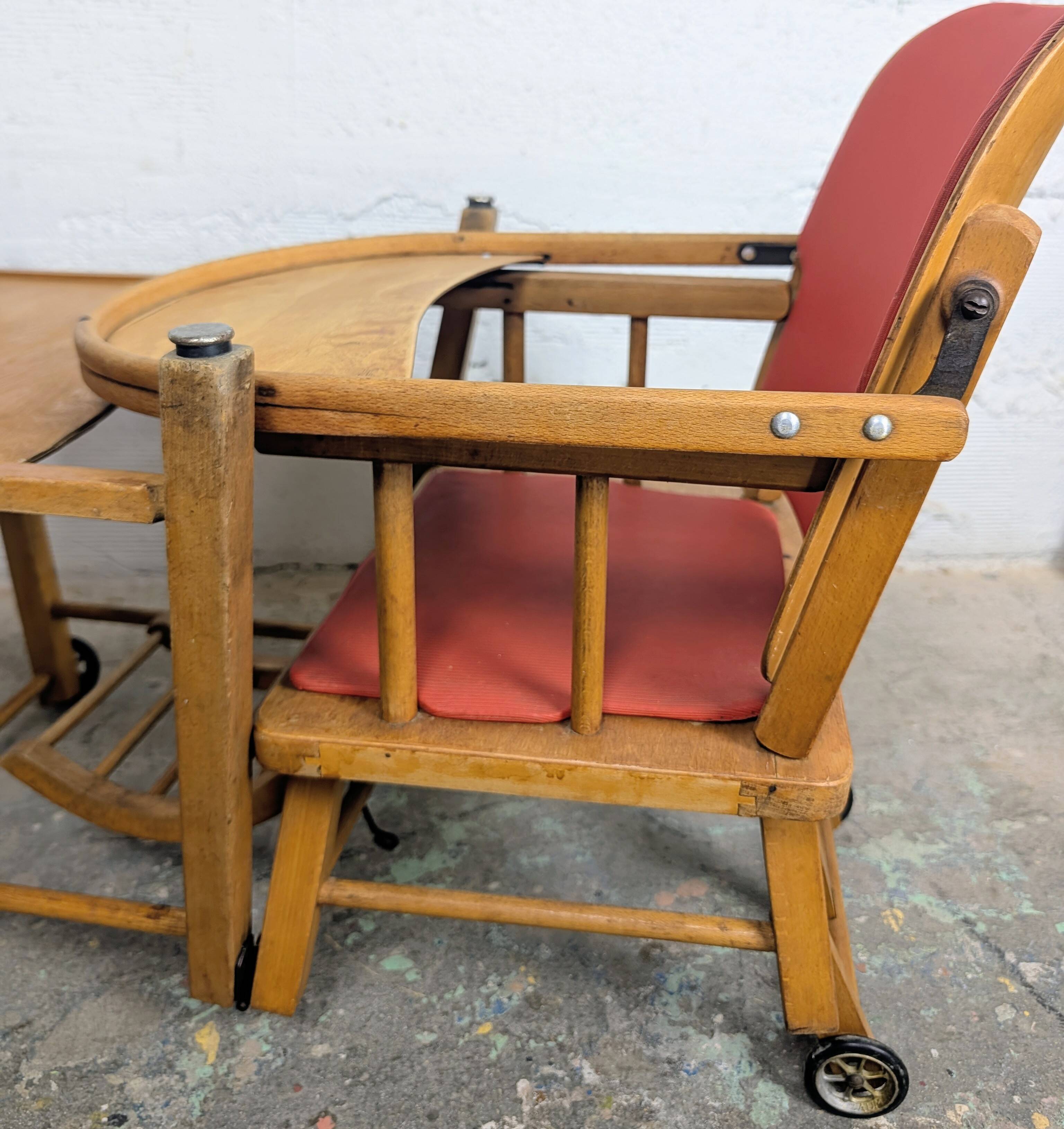 Chaise haute bébé vintage transformable