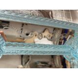 Venetian Rectangular Light-Blue Floreal Hand-Carving Mirror in Murano Glass Style