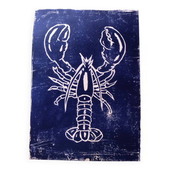 Linocut crayfish