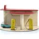 Rare fifties vintage toy garage with De Stijl colours