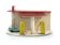 Rare fifties vintage toy garage with De Stijl colours