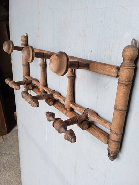 Bamboo style wooden wall coat hook ep 1940