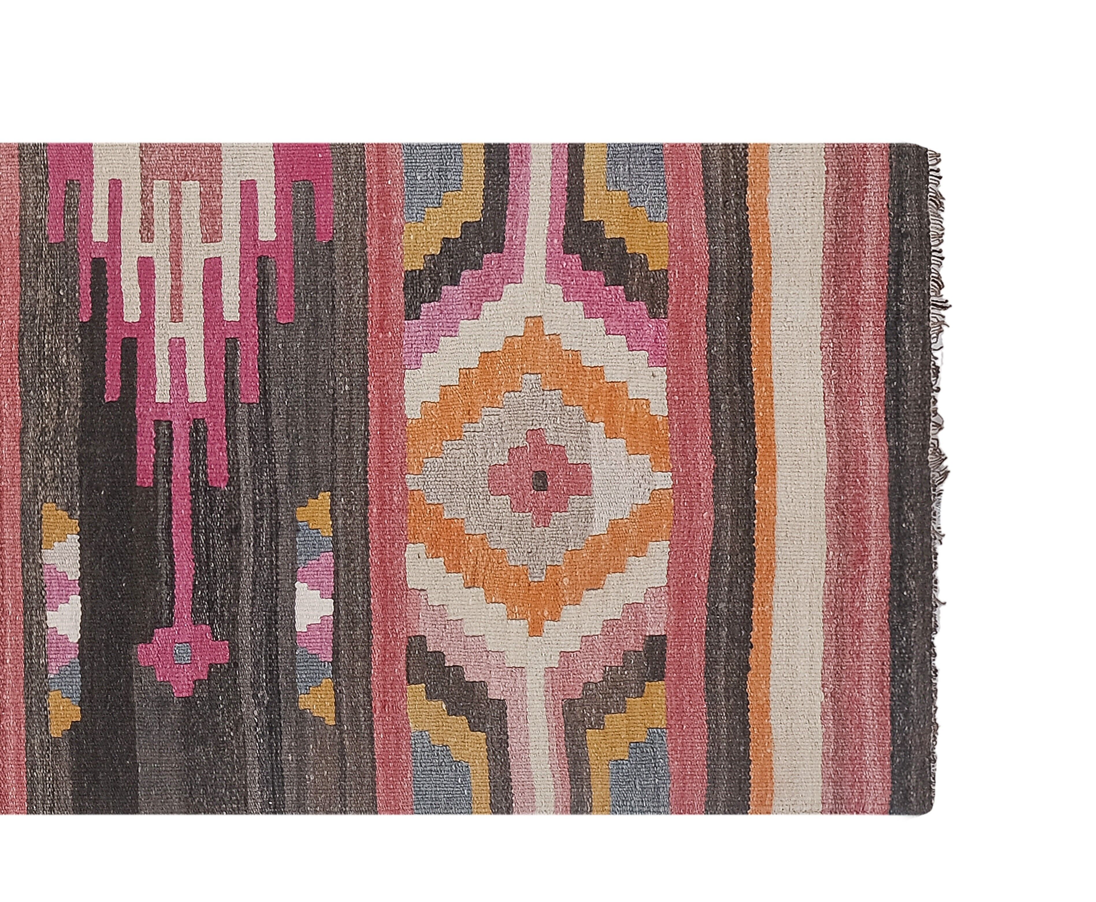 Vintage Turkish rug from Oushak, hand-woven 78x274 cm