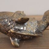 Yellow copper fish candle holder