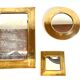 Trio de miroirs en laiton vintage