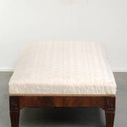 Antique French sofa from the 19th century in Empire style with a silk seat