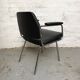 Space Age Black Leather Armchair, 1970s