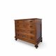 Antique walnut commode with bronze handles in the shape of a lion's mask,