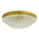 Large Hillebrand ceiling light in textured bubble glass and brass, Germany, 1970s.