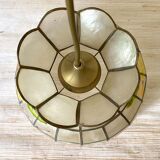 Mother-of-pearl and brass pendant light