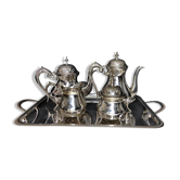 Silver metal tea and coffee service