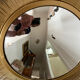 Witch's eye mirror in metal 58cm