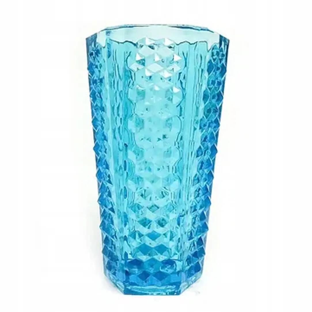 Studs vase, modernism, blue glass, Ząbkowice, Poland, 1970s