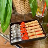 Set of 6 small bamboo spoons