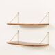 Danish extra deep teak floating shelves, set of 2