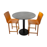 Ceramic high table & 2 chairs