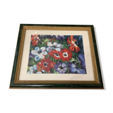 Framed painting 35X28 cm Anemones