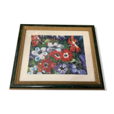 Framed painting 35X28 cm Anemones