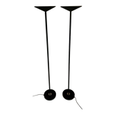 Pair of vintage geometric floor lamps model "206863" , Pierre Disderot for Glass and Light, France 1980