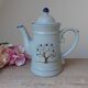 Vintage coffee service from Taiwan, 6 pieces, 1 coffee pot, 4 cups, 1 milk jug, tree of life pattern.