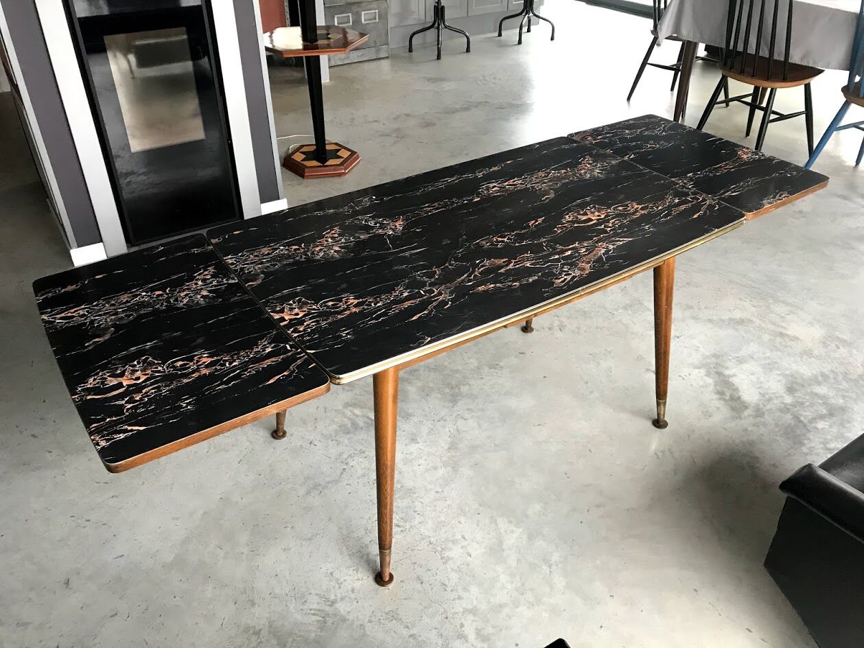 1960s adjustable and expandable dining table