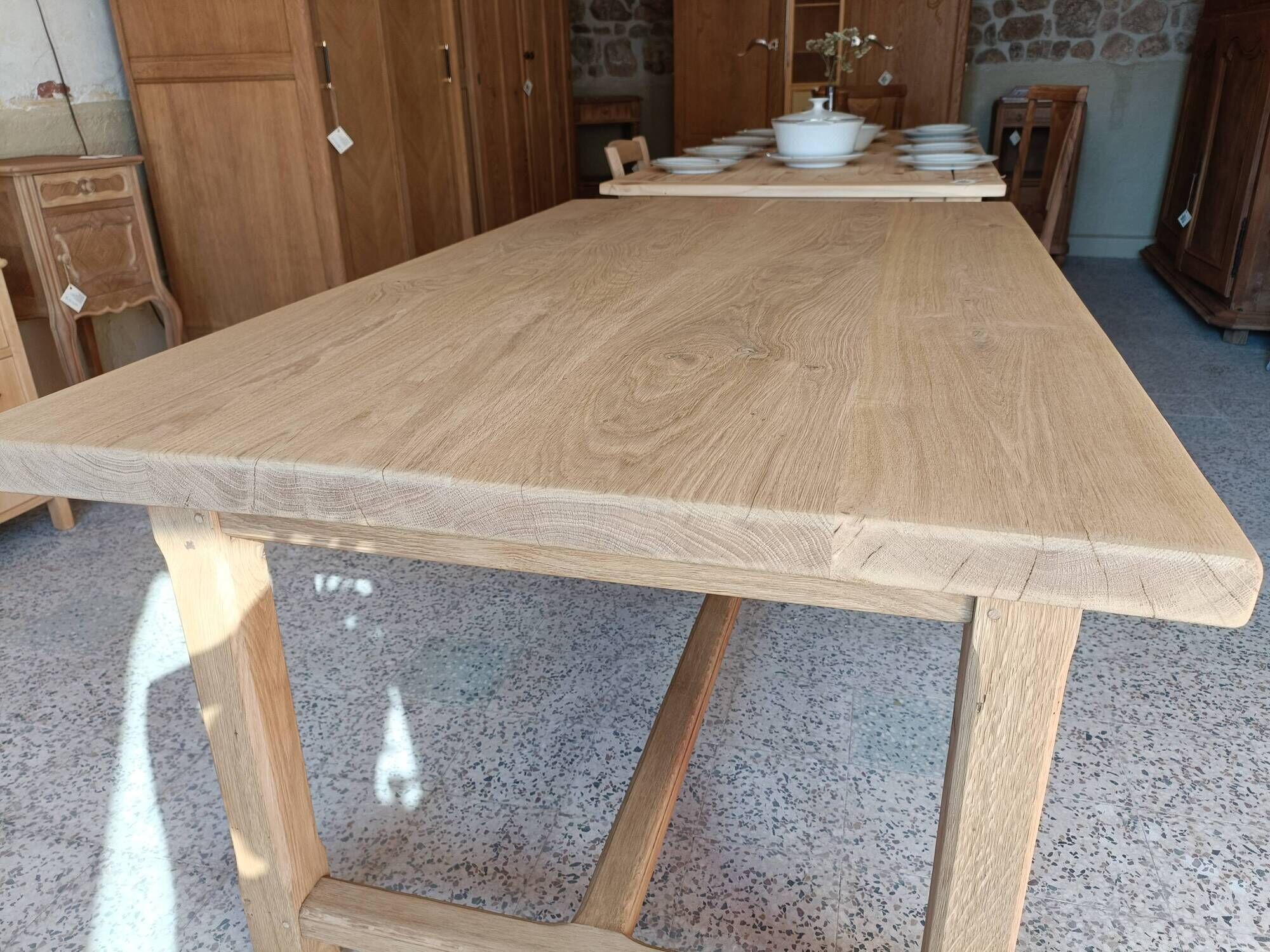 Renovated solid oak farmhouse table